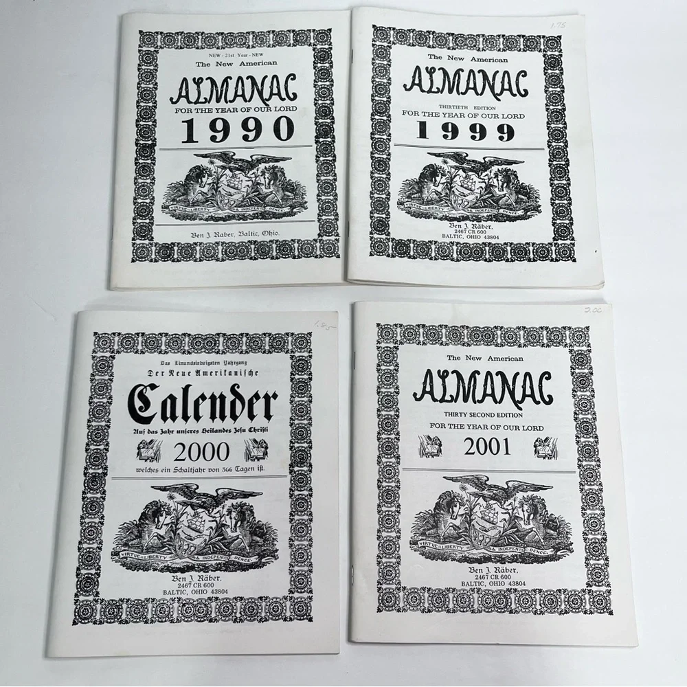 1990 1999 2000 2001 NEW AMERICAN ALMANAC‎ Ben Raber  Baltic Ohio Amish English